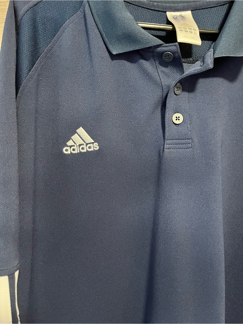Adidas Men's Navy Polo Shirt with Contrast Sleeve Stripes Size XXL - Picture 4 of 4